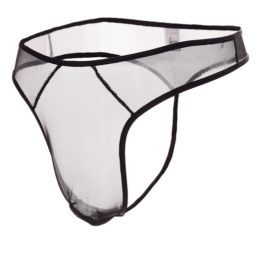 Sexy men's sexy underwear men's thong underwear full transparent T-trousers passion free nightclub open-stage large size gay black one size mesh thong sexy temptation one thread perspective t-trousers