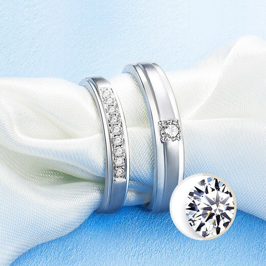 AVHE platinum white diamond ring artificially cultivated diamond women's ring men and women couple rings wedding gift platinum festival Chinese Valentine's Day Jane Eyre - platinum diamond ring women's ring - gift box SF