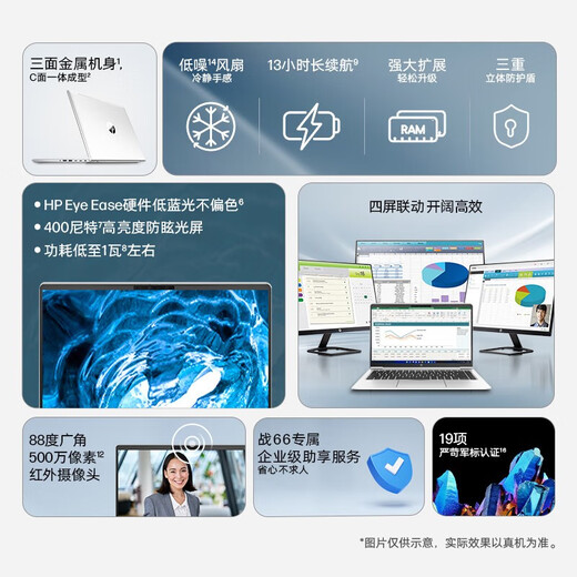 HP War 66 Sixth/Seventh/Eighth Generation New Core Business Office Gaming Learning High-Performance Thin and Light AI Laptop Customized i5-1340P 15.6-inch 2.5K 120Hz 16G Memory 1T Solid State