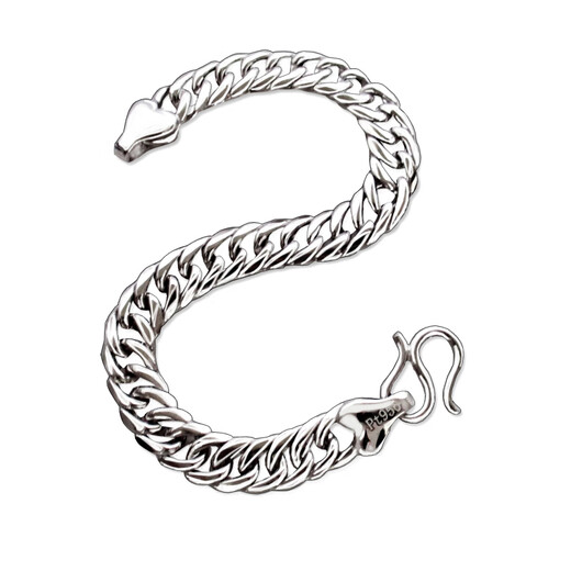 CEENIU Fat Donglai's same platinum men's Cuban bracelet Pt950 light luxury niche male and female couple 6mm wide 16cm long 11 grams