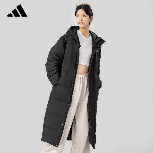 Adidas (adidas) winter women's hooded long duck down sports and casual down jacket S size