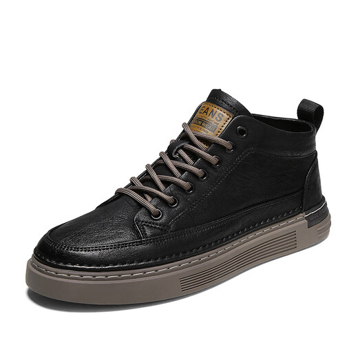 Camel men's shoes autumn 2024 new casual leather shoes for men's British wear-resistant shoes for men's soft-faced Martin boots mid-top khaki-W9903 42