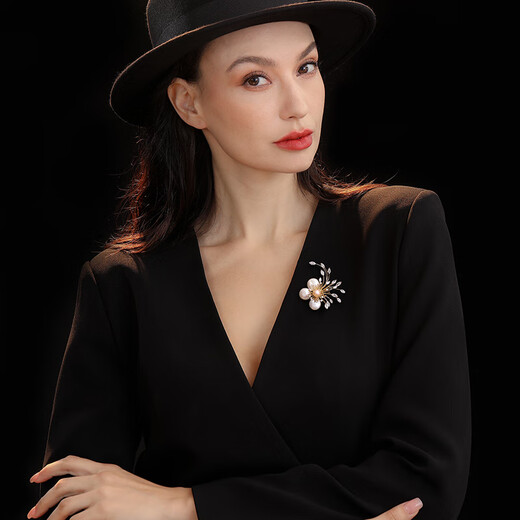 Oppenheim benheart Danish original flower pearl brooch elegant female high-end temperament corsage pin pendant fashion festival gift brooch-Tide Flower Language Gold