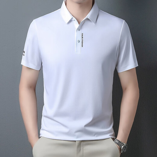 
Anislun light luxury aristocratic short-sleeved T-shirt for men in summer thin solid color fashion casual and versatile half-sleeved top T-shirt for men 9859 light brown M 170 [recommended 120-134 Jin [Jin equals 0.5 kg]]