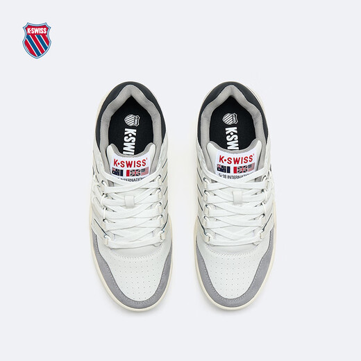 盖世威（K·SWISS）板鞋男女春季新款透气休闲情侣款满贯鞋9275 114温布尔登白/豆腐白/野鸽灰 40 男