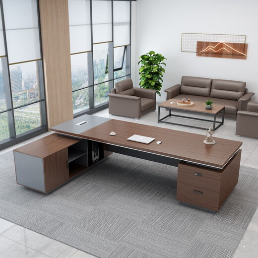 Yingwei boss desk office desk and chair combination simple modern light luxury office executive desk manager desk president desk 2.2 meters boss table + boss chair