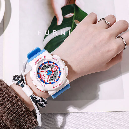 Park RI Watch Schüler Junior High School weiblich Ins Stil Internet Berühmtheit Einfache elektronische Uhr Harajuku Sport frisch 918 692-32 Pink Gold Watch + Batterie