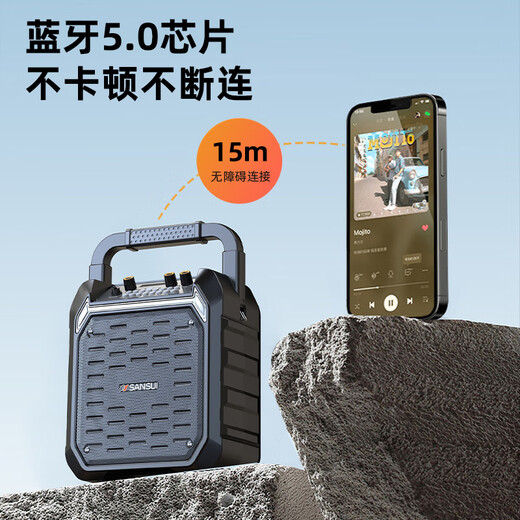 Shanshui (Sansui) G50 Беспроводной беспроводной динамик Bluetooth Audio Amplifier All-in-One Новый портативный K Singer Portable Outdoor Small Home Home High-Close Square Dance Subwoofer G50 [Supreme Version] Double Mic 6,5-дюймовый Subwoofer