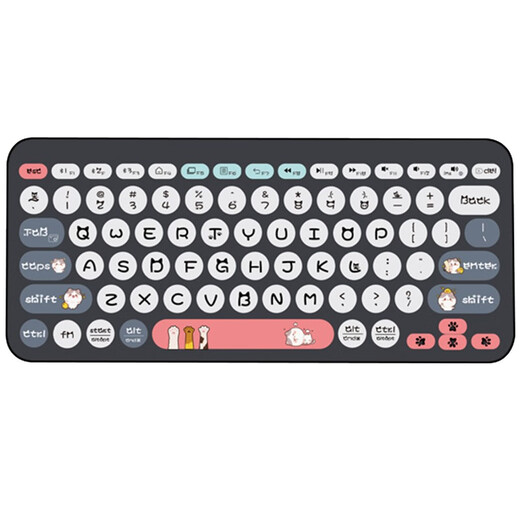 Logitech K380 Wireless Keyboard Bluetooth Keyboard Light Sound Office Men's and Women's Fashion Thin and Portable Laptop Tablet Keyboard K380+ Pink Romantic Sticker Matte