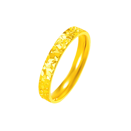 Fat Donglai's same style 18k gold broken ice ring broken gold gold men and women steel stamped gold ring couple broken gold ring No. 10