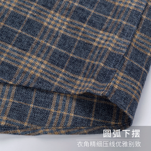 ROMON gray brushed long-sleeved shirt men's cotton middle-aged business casual versatile cotton shirt 2026 spring new style 3W30007-1 43