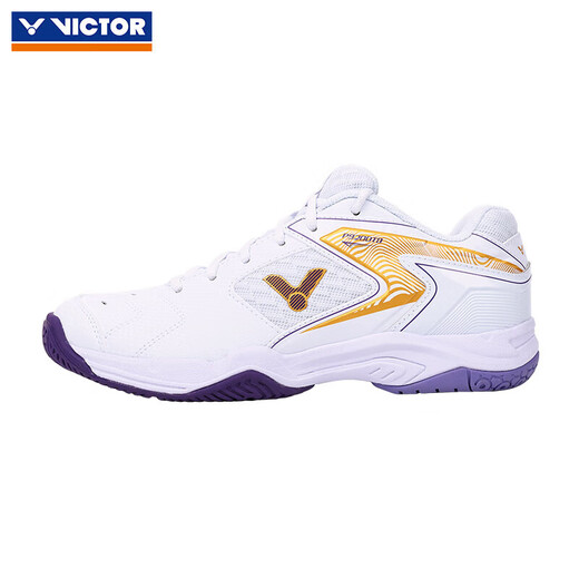 Victor Victor Victor Badminton Schuhe Männer und Frauen P9200TD Hochelastische und stabile Sportschuhe weiß und lila 42