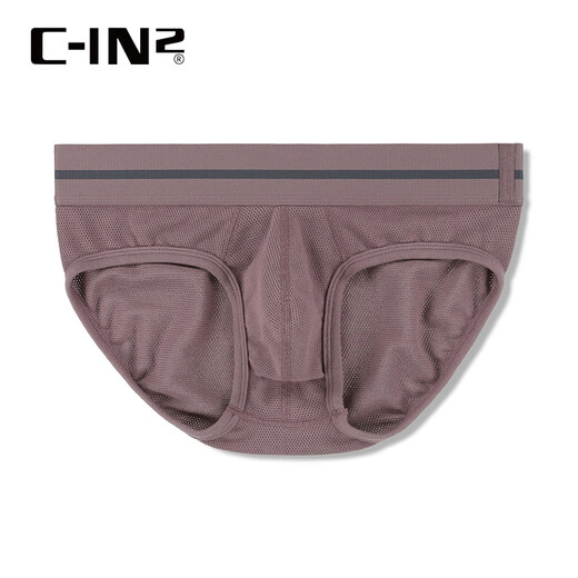 C-IN2新品棉加氨纶网眼吸汗运动U凸囊袋青年低腰三角内裤男6843CB 藕粉色671- 1条 M 适合2尺4-2尺5腰围(31-33码)