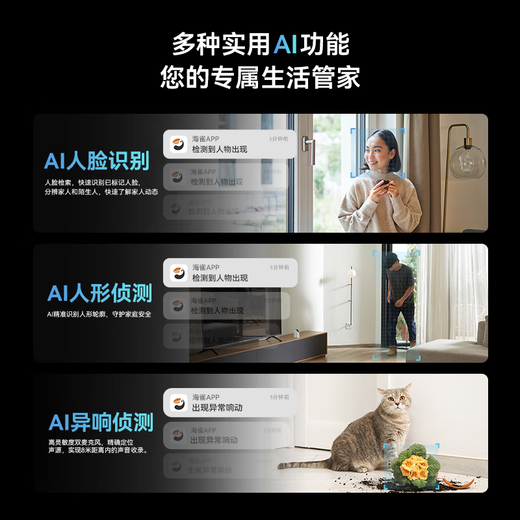 Haipin 800W-Kamera für heimische Verwendung 4K Ultrahöge Definition in Indoor Mobiltelefon Remote Wireless Monitor 360-Grad Keine blinden Flecken mit Nachtsicht Panoramic Voice Free Cloud Service State Subvention