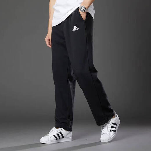 阿迪达斯（adidas）男裤运动裤子男 2025冬季新款休闲裤加绒保暖耐磨透气 GK9273/针织直筒/白标 2XL