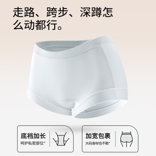 Odifen Women's Women's Pure Cotton High Cotton High Winist 10 A Antibacterial Prochotch 60S Cotty Cotton una ropa interior de cadera sin marca Boxer