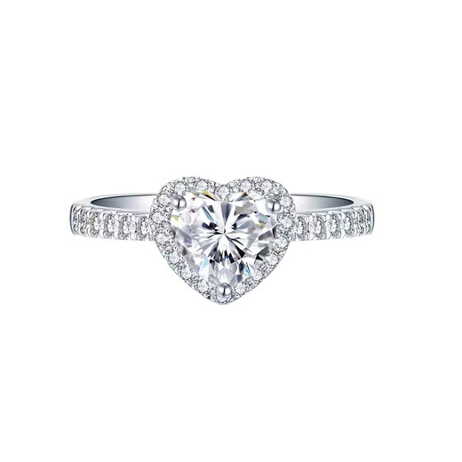 EothPT950 platinum love-shaped moissanite diamond ring for women seeking marriage, Valentine's Day birthday gift for girlfriend and wife PT950 platinum one carat love diamond ring + certificate