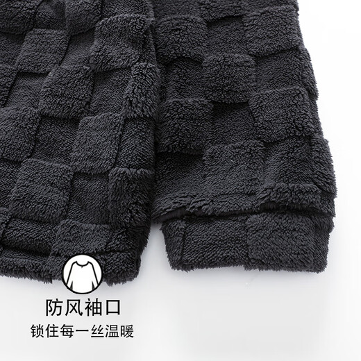 猫人男士睡衣秋冬加绒加厚中华绒套头款可外穿家居服套装 QRQM-12004 L