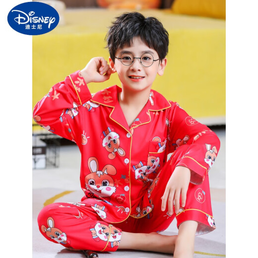 迪士尼（DISNEY）儿童睡衣男童春秋长袖纯棉薄款蜘蛛侠小男孩中大童宝宝家居服套装 1047-超人 14码身高130-140cm8-9岁
