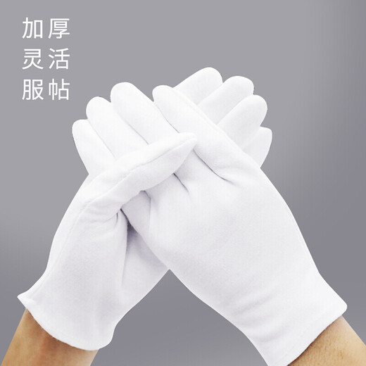 爱帝尔 纯棉礼仪白手套 6双装 纯棉 白色 阅兵文玩表演 马术交通礼仪手套 均码 CW886169