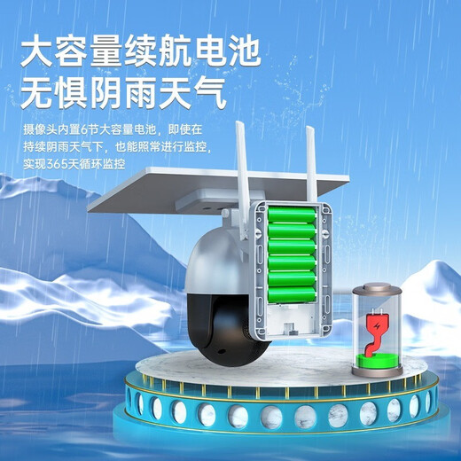 索瑞特太阳能监控器360度全景全彩夜视自动追踪室外无电无网络高清无死角4g户外手机远程家用摄像头无线 30天循环录像卡