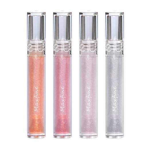 maxfine water-glossy beautiful lip gloss lip glaze with shimmering lips for men and women lip gloss students beginners rich jelly color 02#first love peach