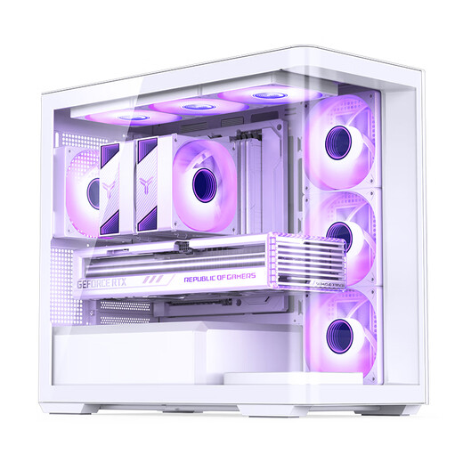 JONSBO D300 white MATX chassis (column-less curved sea view room/360 radiator/ATX power supply/10 fan positions/Type-c Gen2 10Gbps+)