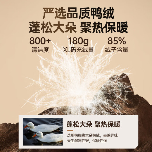 骆驼火山689羽绒服男新款秋冬季防风防泼户外防寒保暖连帽外套女bk 沙漠灰 男女同款 M