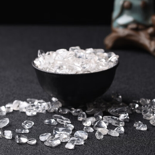 Pei Nanwei bulk white crystal crushed stone particles white crystal raw stone degaussing energy stone gemstone crystal stone crystal pillow white crystal large particles (6mm-9mm) weighing 100 grams