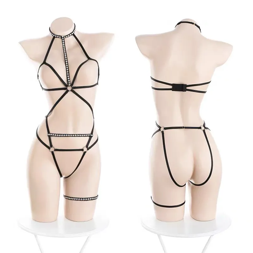 Role-playing sexy pajamas for men, special temptation intercourse thong, three-point breast-exposed couple stimulation uniform, SM couple stimulation outdoor date, bed shirt, no need to take off sexy clothes