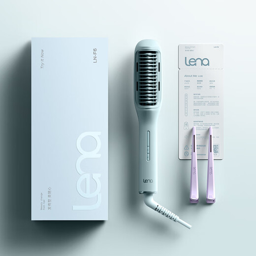 Lena straight hair comb negative ion does not damage hair fluffy straight hair artifact mini portable curling rod perming inner buckle splint dual-purpose household anti-scalding comb electric comb F6 (bag)