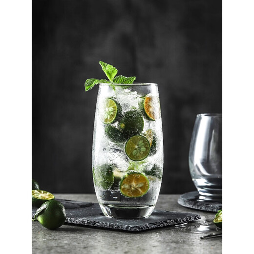 Xinyue Cocktail Cup Bar Colin Cup Mojito Cup Creative Mixing Crystal Glass Internet Celebrity Set Cup High Wave Cup Tall Style-350mL 2 Pack