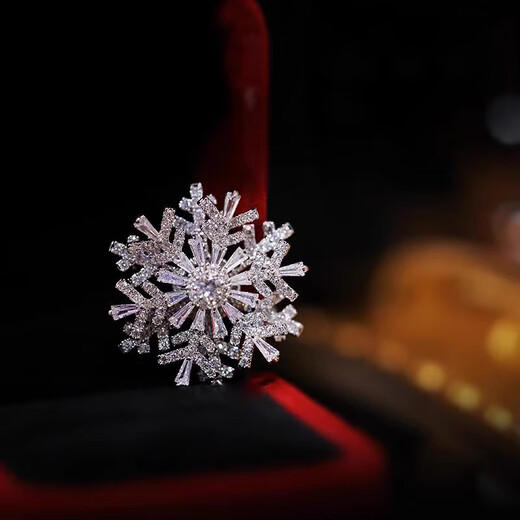 Xinshe high-end luxurious and atmospheric rotating snowflake brooch 2025 new trendy brooch brooch versatile suit clothes accessories snowflake can be rotated