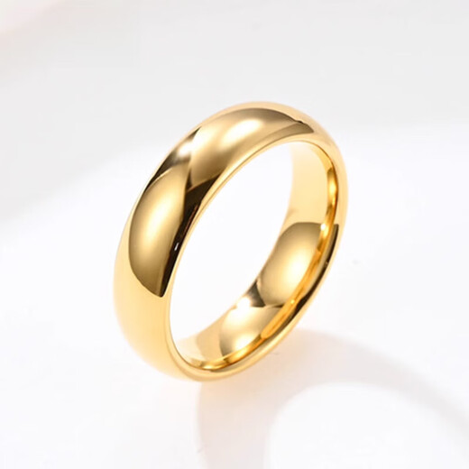 DL 1998 Fat Donglai same style 18K gold ring plain ring simple and fashionable wide version smooth 4mm men's and women's ring titanium steel 18k gold rose gold non-fading size 5 (US size)