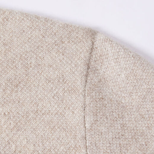 金菊100%山羊绒秋冬清仓款打底保暖套头圆领提花毛衣男式羊绒衫打底衫 花米 M