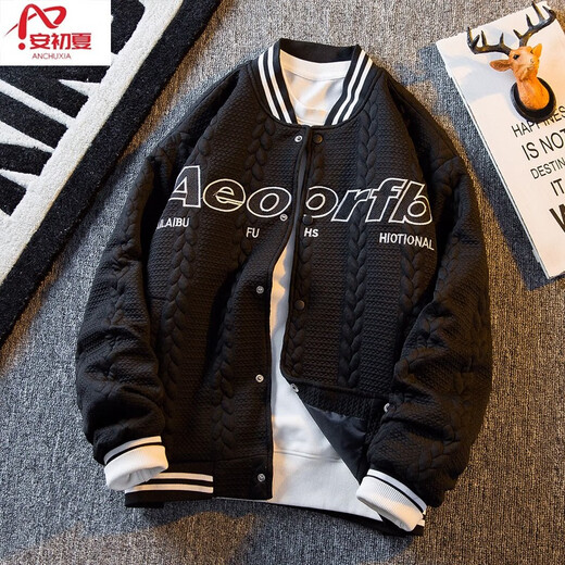 Чуксия Xiaoxiangfeng Heavy Bomber Jacket, мужская бейсбольная форма, весенняя и осенняя модная одежда пары, мужские топы, 826 Black 2xl [Рекомендуется 140-160JIN [JIN равно 0,5 кг]]