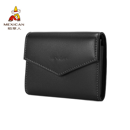 Sac de carte d'épouvantail sac d'identité masculin avec une couche de vache en carter à vaches de vache petit portefeuille multi-composantes de grande capacité de carte bancaire de cartes de banque petit sac de rangement noir
