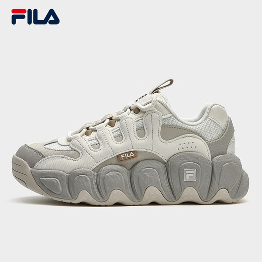 FILA Croissant Shoes Sneakers Women's Casual Shoes Dad Shoes Thick Sole Shoes Tofu White/Oatmeal Color-TO 38