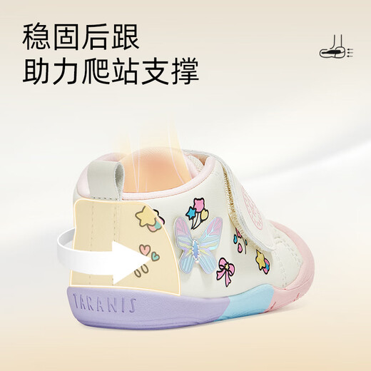 Tyrannis 101 autumn baby walking shoes for girls soft-soled toddler non-slip climbing shoes white/pink size 20