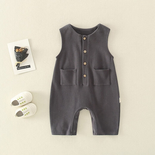 Hadouer baby pants spring and autumn baby overalls sweatpants large PP pants boys and girls autumn and winter cotton pants casual pants 1 year old spring and autumn thin dark gray 80