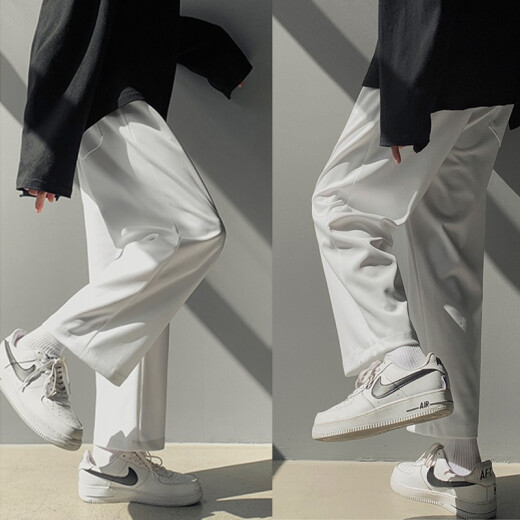 Foss Phil Phil Retrase Casual Pantalones para hombres Summer Black Spring y Autumn Nine Nine Punta Lo suelto Occidente de patas amplias de patas de patas de patas de patas anchas para hombres.
