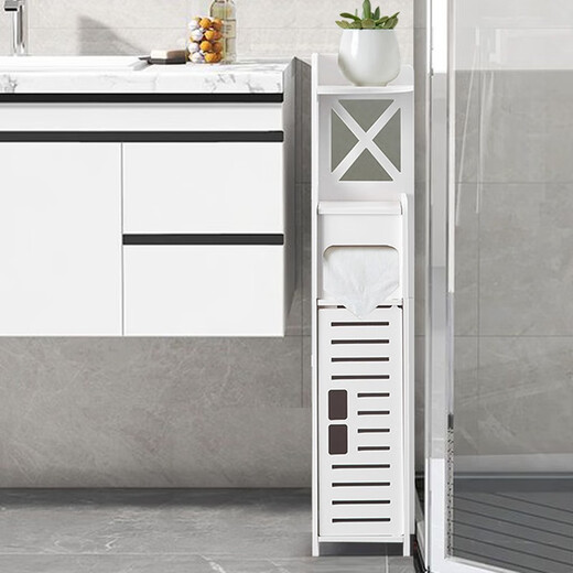 
Aojiezhuo bathroom storage cabinet bathroom clamping cabinet toilet toilet side cabinet narrow cabinet tissue box waterproof 15/17cm 17060 corner white [width 16.2*deep 17*height 76