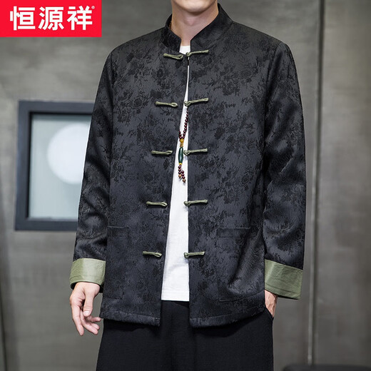 Hengyuanxiang nuevo traje chino con estilo masculino chino a otoño e invierno chaqueta de manga larga hebilla retro haanfu