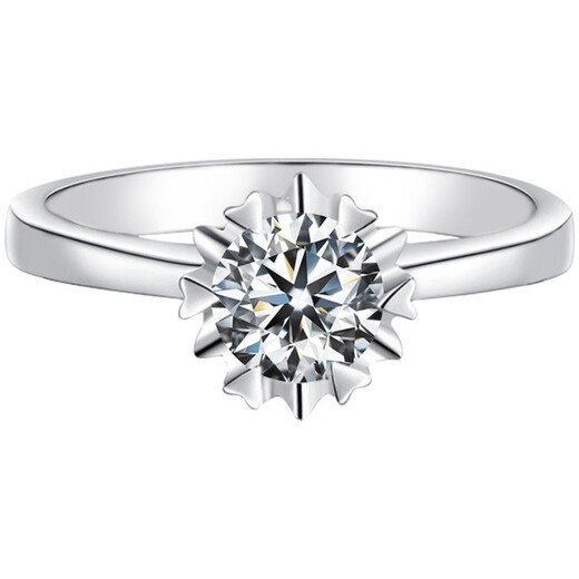 AVHE Platinum Diamond Ring Cultured Artificial Diamond Straight Arm Snowflake Real Diamond Ring New Wedding Gift Chinese Valentine's Day Platinum for Girlfriend Platinum Straight Arm Snowflake-70 Points D Color Cultured Diamond Ring No. 9-20 Available for Consultation
