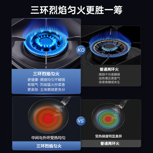 VATTI VATTI Small UFO 309D Household Gas Stove Official i10309 Series Dual-purpose 5.2kw Three-ring Firepower Energy Concentration Pan 68% Ultra-high Heat Efficiency Official Warehouse Delivery [309 Free Upgrade 309L] i10309 Natural Gas 5.2kW