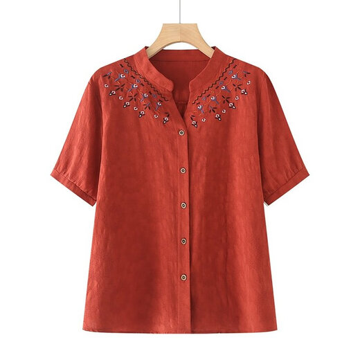 Langshe Fat Mom Summer Summer Manga Short Algody y líneas Conjunto de talla grande Jin [Jin equivale a 0.5 kg] Camisa de cárdigan de mediana edad y ancianos Mujeres sueltas de dos piezas Top + pantalones [2601#] 3xl recomendado 120-140 Jin [Jin equivale a 0.5 kg]