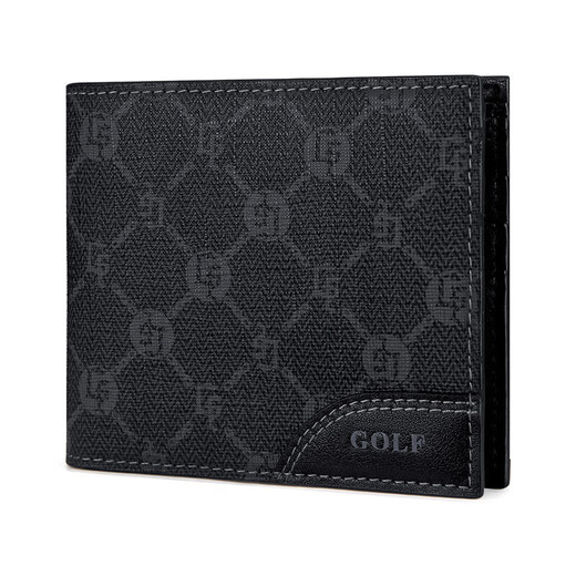 Golf (Golf) Kurzer Brieftasche Herren Brieftasche Coin Wallet Bag Business Fashion Casual Wallet Bag Geburtstagsgeschenk Schwarz