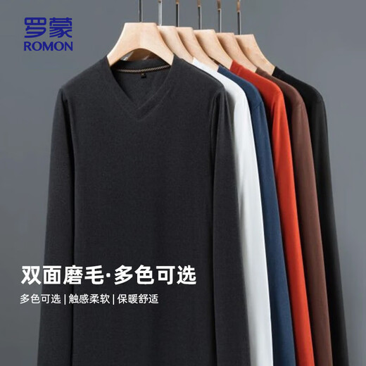 Camiseta de manga larga Romon Desarrollador de collar de pollo Autumn and Winter Camiseta informal de moda de manga larga Camiseta versátil 1518 Gray 185