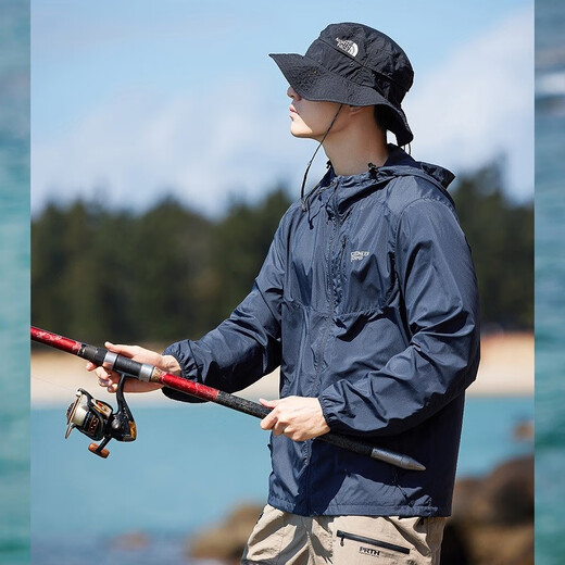 Pathfinder Wind Butterfly Sun Protection Clothing Men's Summer UV Protection Skin Clothing Outdoor Rainproof Breathable Lightweight Jacket Fishing Suit Dark Blue XL