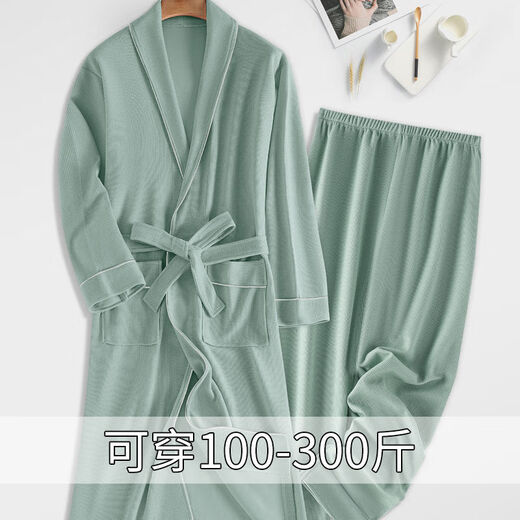 
Catman (MiiOW) bathrobe large size 300 Jin [Jin equals 0.5 kg] Couple pajamas men and women long-sleeved slimming towel material hotel bathrobe five-star nightgown summer black single robe 5XL 280-300 Jin [Jin equals 0.5 kg]